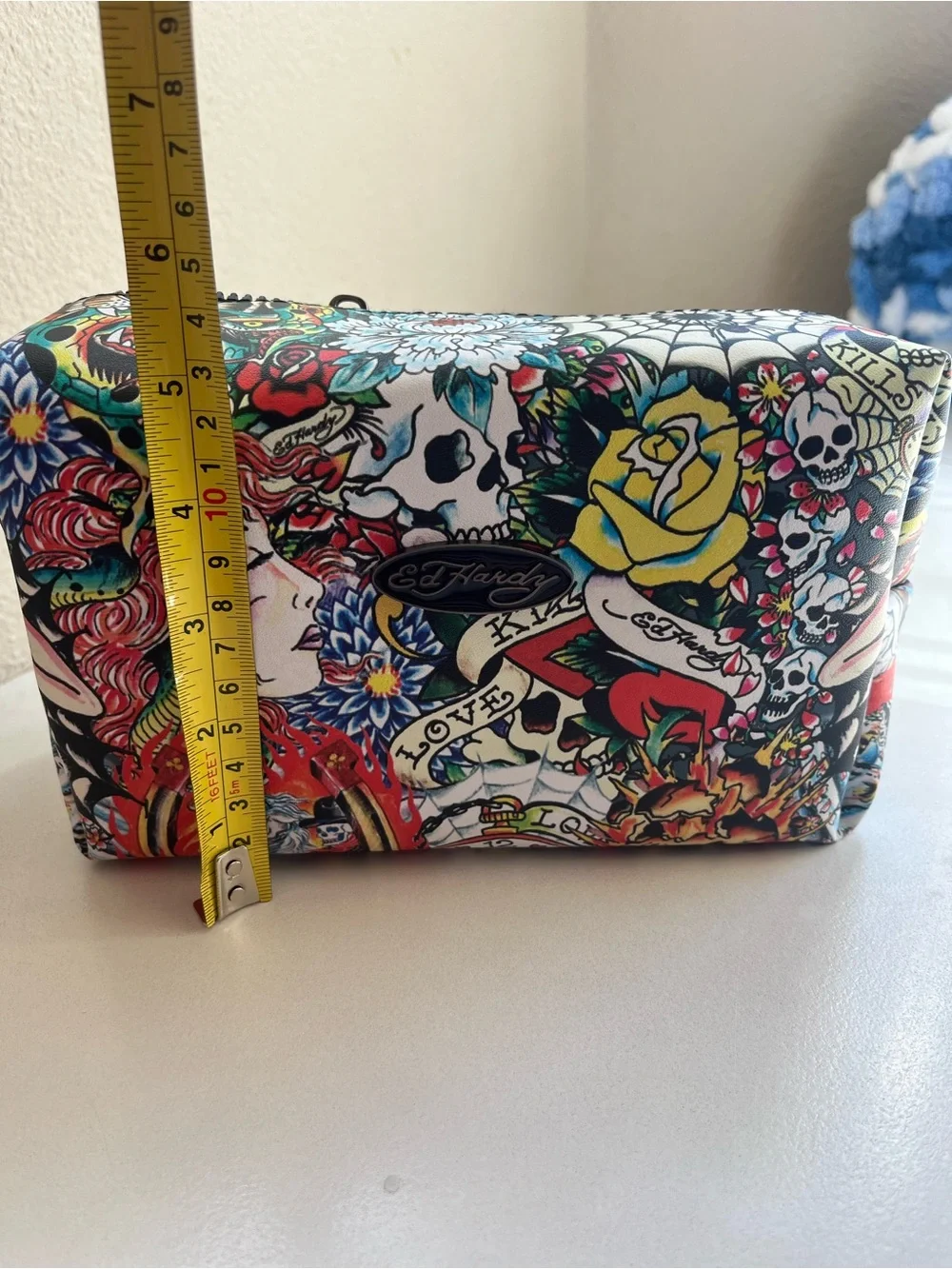 Ed Hardy Vibrant Tattoo-Print Cosmetic Pouch Bag